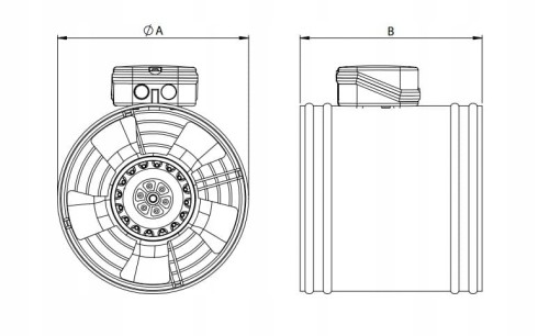 Wentylator kanałowy BVN BORAX 350mm mocny 3110m3/h