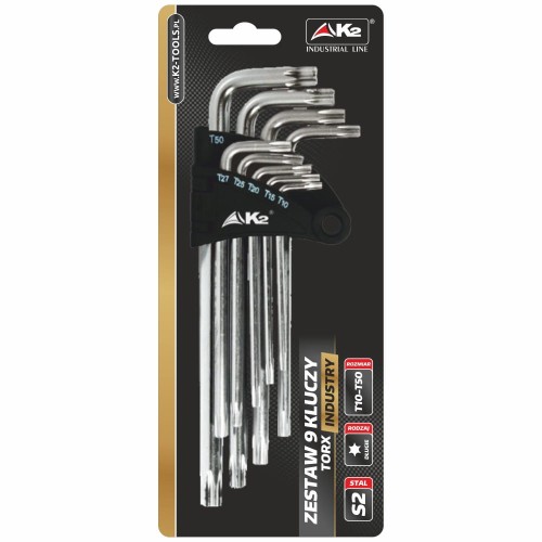 Zestaw 9 kluczy TORX długich K2 INDUSTRY T10-T50