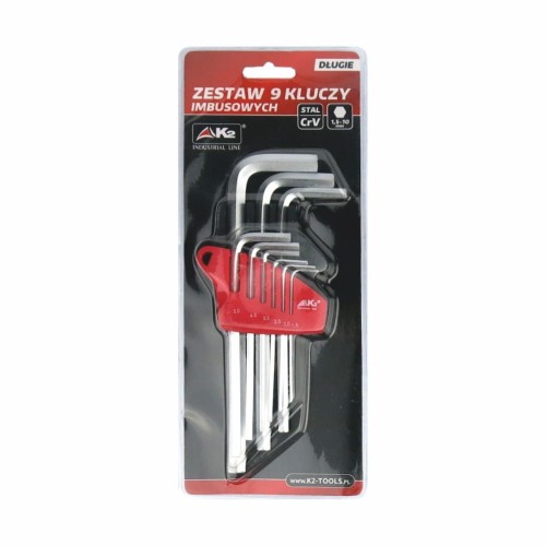 Zestaw 9 kluczy imbusowych długich K2 1,5-10 mm