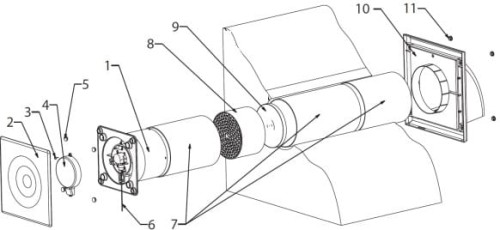 Rekuperator kompaktowy AWENTA HRV125P + pilot