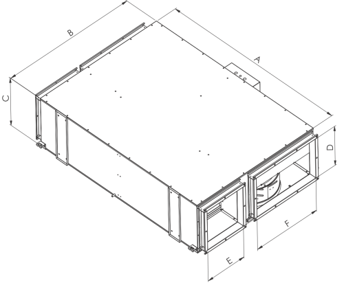 Centrala wentylacyjna podwieszana BVN BGK 300 wymiary