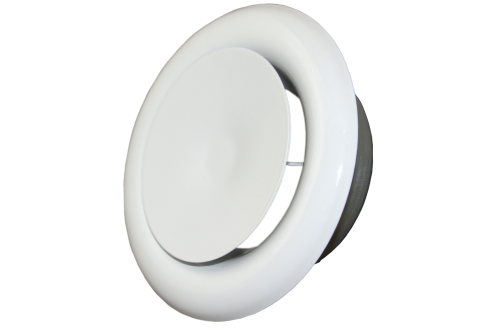 Anemostat nawiewny zawór wentylacyjny z ramką biały TICKA fi 200 mm