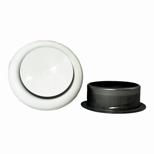 Anemostat nawiewny zawór wentylacyjny z ramką biały TICKA fi 200 mm