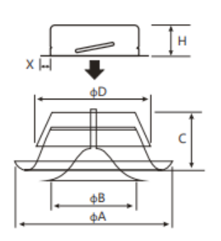 Anemostat nawiewny zawór wentylacyjny z ramką biały TICKA fi 250 mm