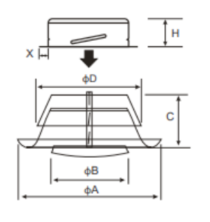 Anemostat wyciągowy zawór wentylacyjny z ramką biały TICKA fi 100 mm