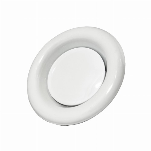 Anemostat wyciągowy zawór wentylacyjny z ramką biały TICKA fi 160 mm