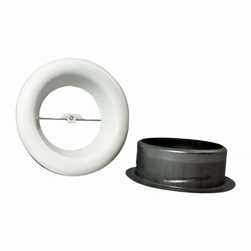 Anemostat wyciągowy zawór wentylacyjny z ramką biały TICKA fi 250 mm