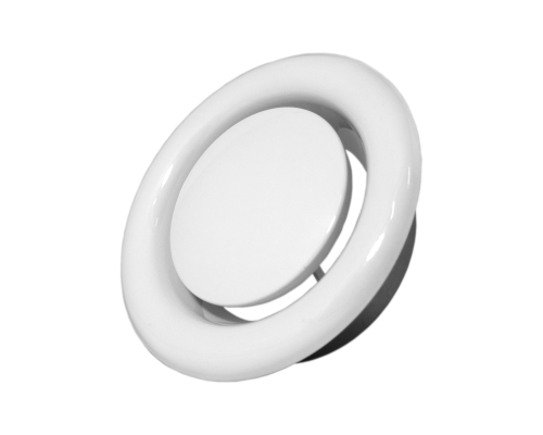 Anemostat wyciągowy zawór wentylacyjny z ramką biały TICKA fi 200 mm