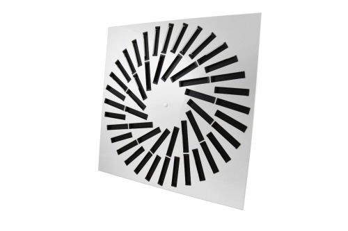 Nawiewnik wirowy sufitowy kwadratowy biały 48 kierownice 600x600mm