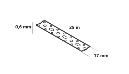 Taśma perforowana montażowa metalowa bednarka do rur TK-TP-17x25 TICKA
