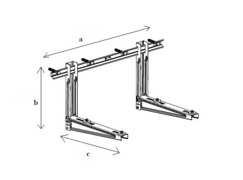 Wspornik klimatyzatora z poprzeczką mocowanie uchwyt 450 składany TICKA