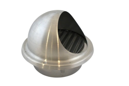 Czerpnia wyrzutnia ścienna chromoniklowa z okapnikiem CWSC 125 TICKA