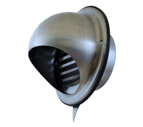 Czerpnia wyrzutnia ścienna chromoniklowa z okapnikiem CWSC 160 TICKA