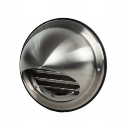 Czerpnia wyrzutnia ścienna chromoniklowa z okapnikiem CWSC 160 TICKA