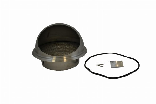 Czerpnia wyrzutnia ścienna chromoniklowa z okapnikiem CWSC 200 TICKA