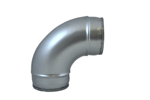 Kolano tłoczone TICKA ocynk fi 125 mm 90 stopni system rura spiro