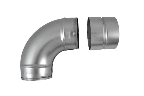 Kolano tłoczone TICKA ocynk fi 125 mm 90 stopni system rura spiro