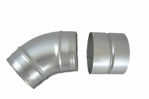 Kolano tłoczone TICKA ocynk fi 200 mm 45 stopni system rura spiro