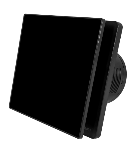 wentylator łazienkowy hokuro czarny szklany