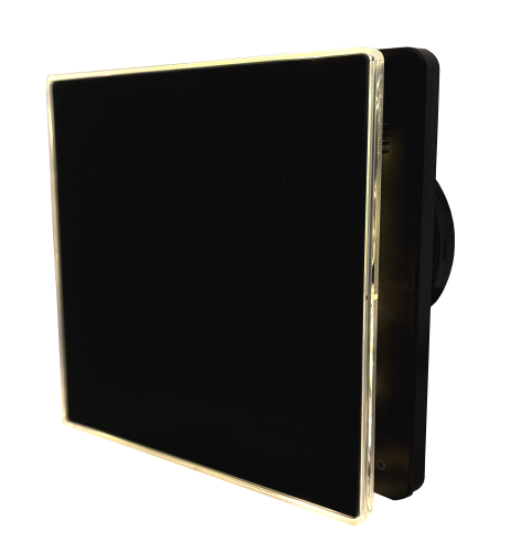 wentylator łazienkowy hokuro czarny szklany LED