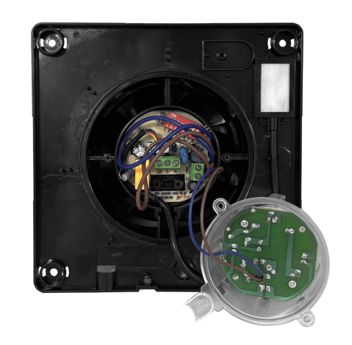 wentylator łazienkowy hokuro czarny szklany LED