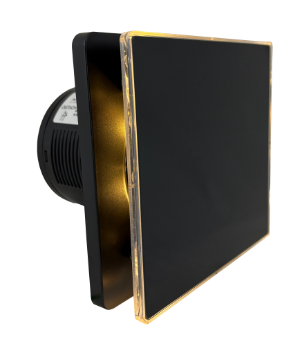 wentylator łazienkowy hokuro czarny szklany LED